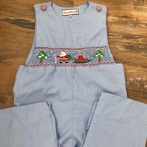 Toddler smocked Christmas longall